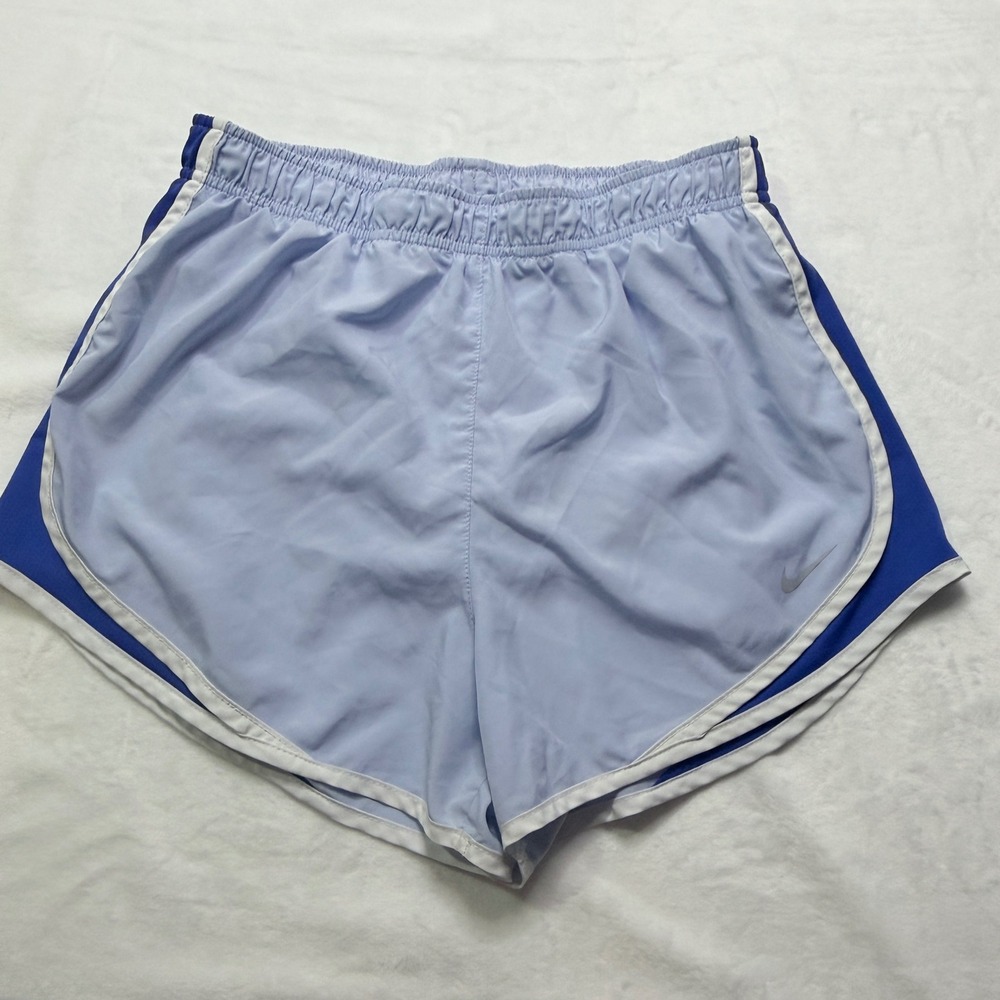Nike Running Shorts Dri-FIT Blue White Contrast Trim Size M Gym Workout Training